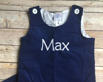 Monogrammed/Personalized Boy's corduroy longall, overalls