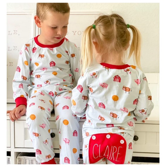 Red pjs with white trim sale