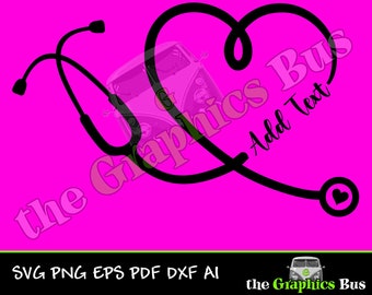 Heart Stethoscope SVG, Stethescope pdf Essential Worker png, Doctor eps, Nurse ai Clipart Vector Shirt dxf Hospital cricut