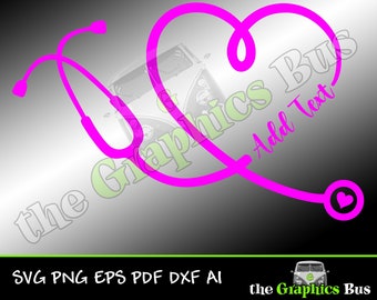 Heart Stethoscope SVG, Stethescope pdf Essential Worker png, Doctor eps, Nurse ai Clipart Vector Shirt dxf Hospital cricut