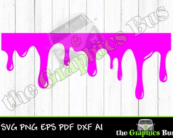Blood Drip Seamless repeating border pattern for Halloween honey runny paint dripping water design SVG PNG EPS png Digital Clipart Vector