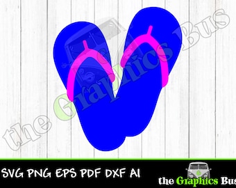 Summer Flip Flops SVG for Commercial use, summertime, flip flops, vacation pdf eps, ai Clipart Vector Shirt Cricut or Silhouette