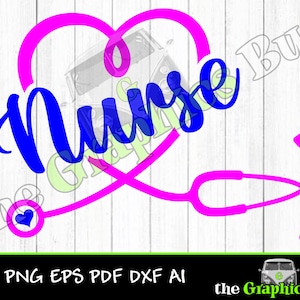 Heart Stethoscope SVG, Stethescope pdf Essential Worker png, Doctor eps, Nurse ai Clipart Vector Shirt dxf Hospital cricut