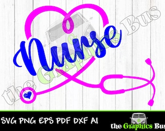 Heart Stethoscope SVG, Stethescope pdf Essential Worker png, Doctor eps, Nurse ai Clipart Vector Shirt dxf Hospital cricut