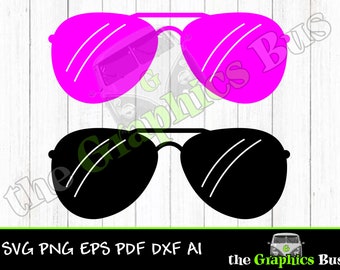 Aviator Sunglasses SVG for Commercial use, Pilot glasses summer, Top Gun aviation pdf eps, ai Clipart Vector Shirt Cricut or Silhouette