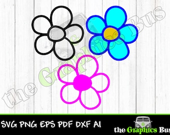 Adorable Daisy for Cricut or Silhouette vinyl cutter 1 color version or 3 color version SVG PNG eps dxf PDF for vinyl graphics layered vinyl