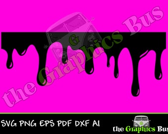 Blood Drip Seamless repeating border pattern for Halloween honey runny paint dripping water design SVG PNG EPS png Digital Clipart Vector