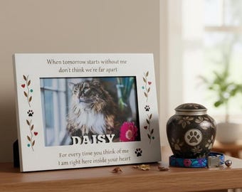Personalized Pet Memorial Frame: Laser Engraved - Cat -Dog Custom Names