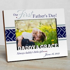Father&#39;s Day Picture Frame,  Happy Father&#39;s Day  Frame, First Father&#39;s Day Frame, Picture Frame For Dad, Personalized Father&#39;s Day Frame