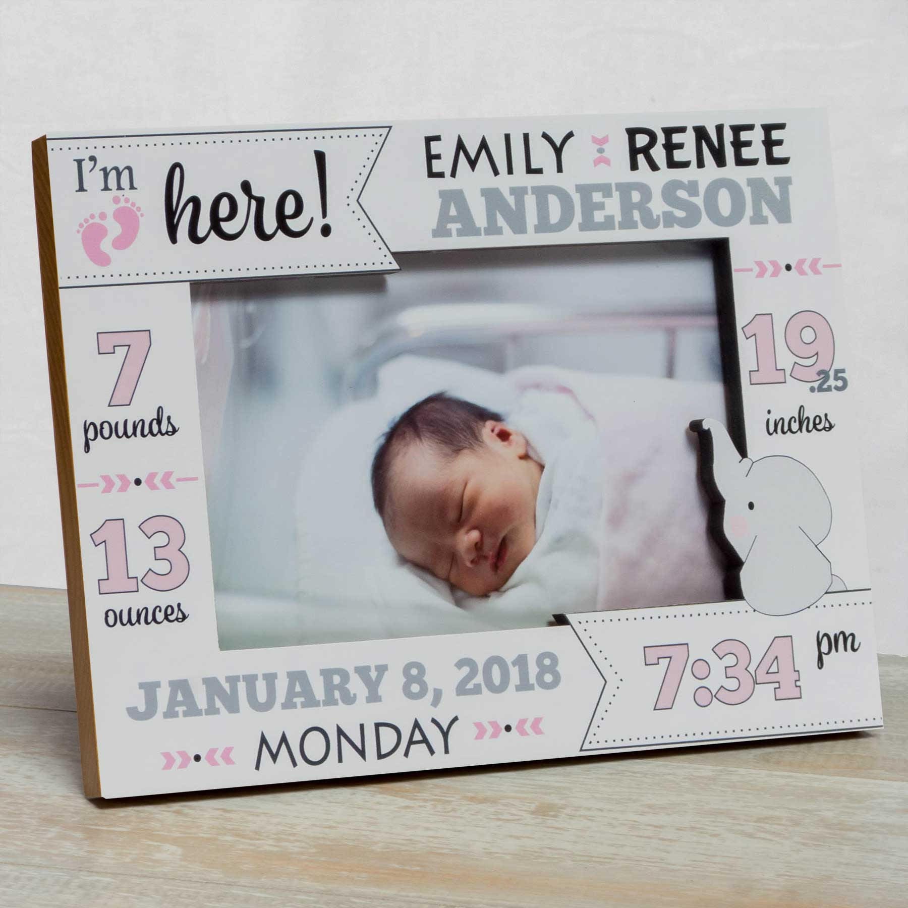 Personalized Baby Picture Frame Birth Announcement Frame Etsy