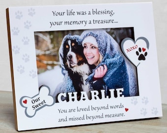 Personalized Pet Memorial Frame: Dog-Cat- Custom Name Cut Out