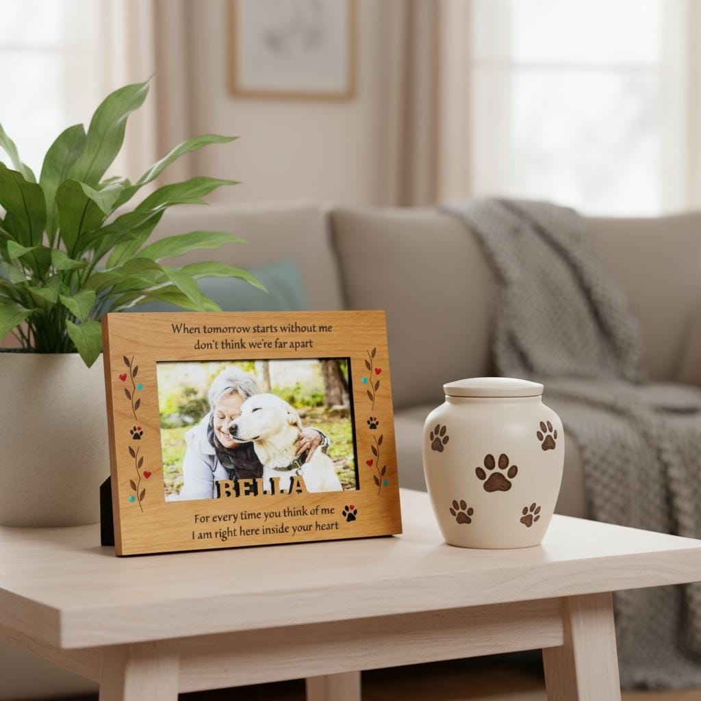 Personalized Pet Memorial Picture Frame: Hardwood - Custom Name -cat ...
