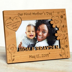 Mother's Day Picture Frame,  Happy Mother's Day  Frame, First Mother's Day Frame, Picture Frame For Mom, Personalized Mother's Day Frame