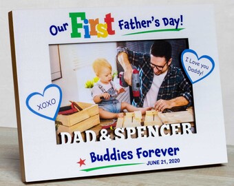 Personalized First Father's Day Picture Frame, First Dad Gift, Custom names
