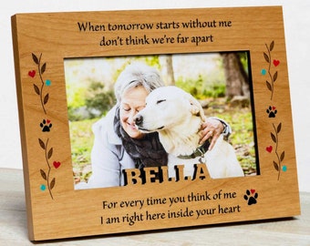 Personalized Pet Memorial Frame: Laser Engraved - Cat -Dog - Custom Names