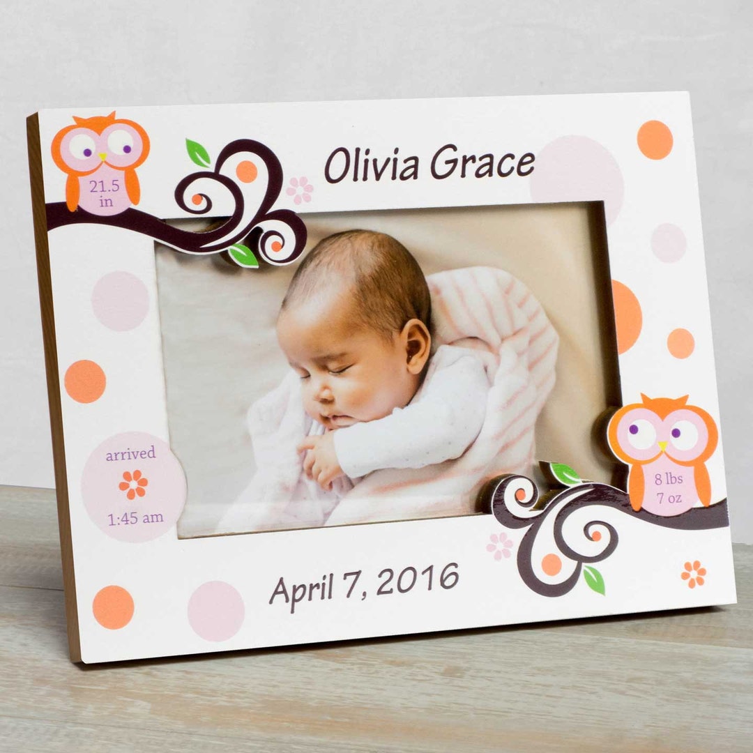 Personalized Baby Picture Frame, Baby Girl Picture Frame, New Baby Girl