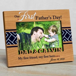 Father&#39;s Day Picture Frame,  Happy Father&#39;s Day  Frame, First Father&#39;s Day Frame, Picture Frame For Dad, Personalized Father&#39;s Day Frame