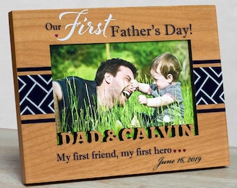 Father's Day Picture Frame,  Happy Father's Day  Frame, First Father's Day Frame, Picture Frame For Dad, Personalized Father's Day Frame