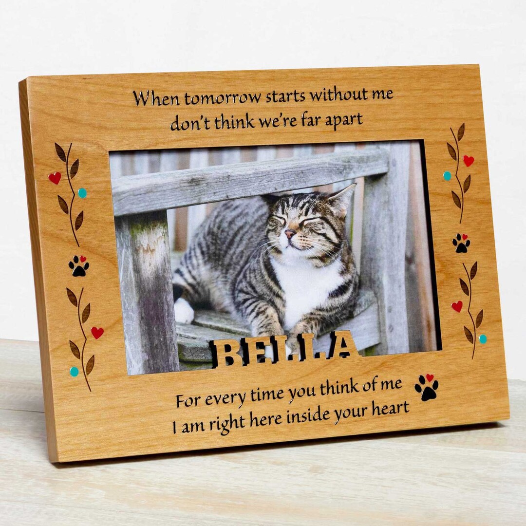 Cat Picture Frame, Personalized Cat Frame, Pet Memorial Frame, Cat