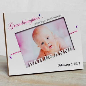 Personalized Baby Picture Frame, Baby Girl Picture Frame, Grandparents Frame, Grandparents Picture Frame,  Granddaughter Baby Frame