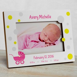 Personalized Baby Picture Frame, Baby Girl Picture Frame, New Baby Girl Frame, Baby Girl Frame, Girl Baby Frame, Picture Frame Baby Girl, image 1