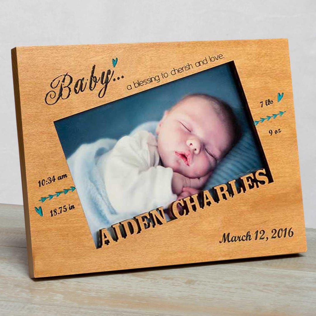 Personalized Baby Picture Frame Baby Boy Picture Frame New Etsy