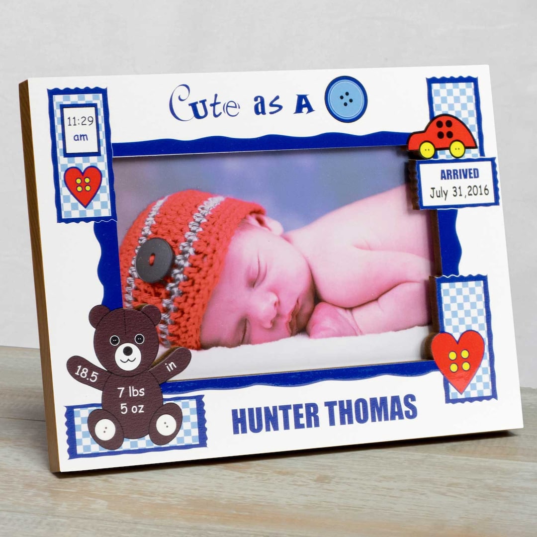 Personalized Baby Picture Frame, Baby Boy Picture Frame, New Baby Boy