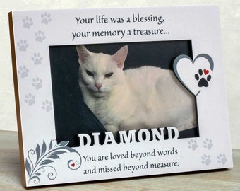 Personalized Pet Memorial Frame: Cat & Dog Loss, Custom Name.