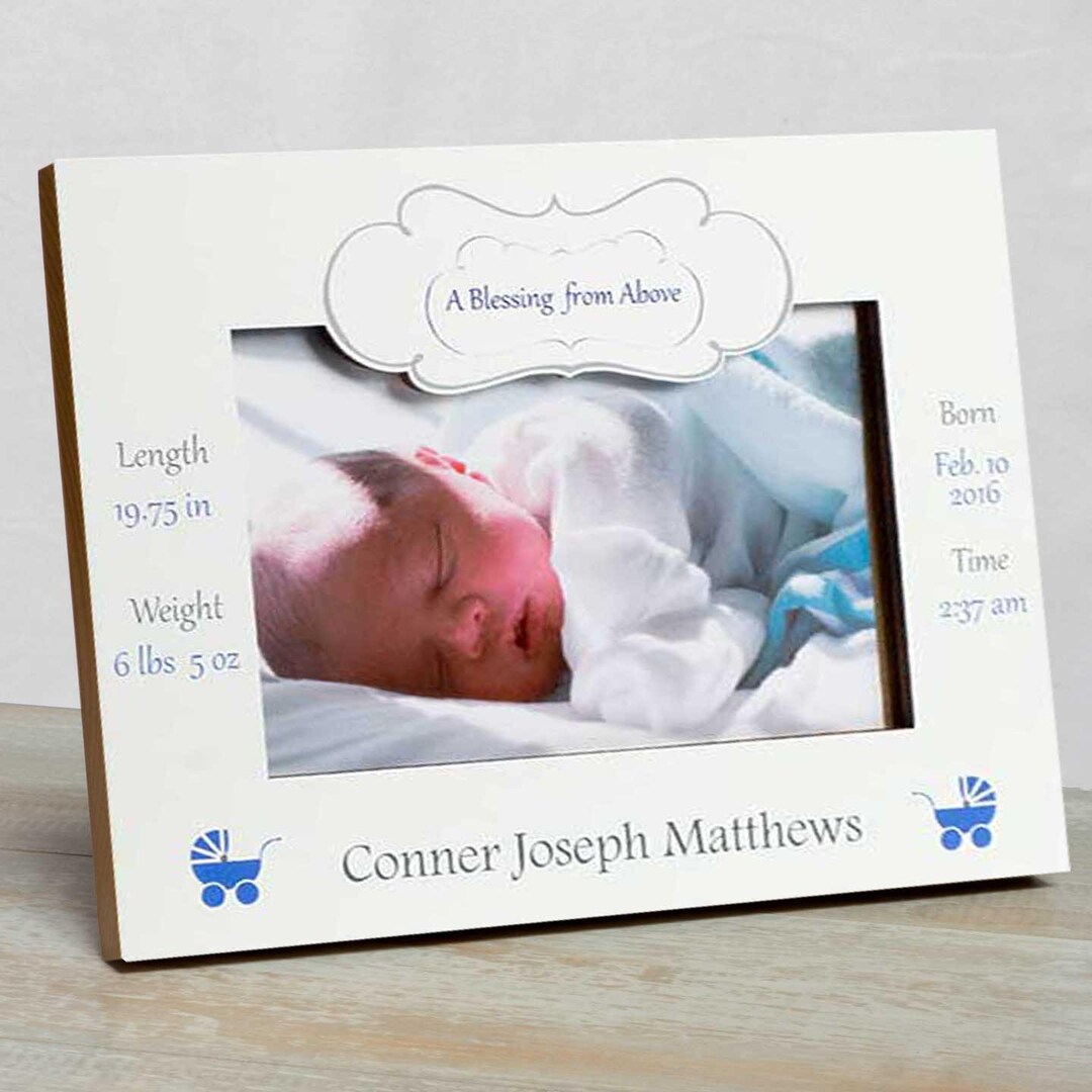 Personalized Baby Picture Frame, Baby Boy Picture Frame, New Baby Boy
