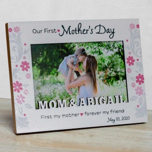 Mother's Day Picture Frame,  Happy Mother's Day  Frame, First Mother's Day Frame, Picture Frame For Mom, Personalized Mother's Day Frame