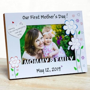 Mother&#39;s Day Picture Frame,  Happy Mother&#39;s Day  Frame, First Mother&#39;s Day Frame, Picture Frame For Mom, Personalized Mother&#39;s Day Frame