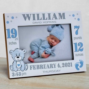 Personalized Baby Picture Frame, Baby Boy Picture Frame, New Baby Boy Birth Frame, Baby Boy Frame, Baby Boy Birth Frame, Baby Girl Frames