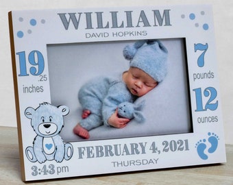 Personalized Baby Picture Frame, Baby Boy Picture Frame, New Baby Boy Birth Frame, Baby Boy Frame, Baby Boy Birth Frame, Baby Girl Frames