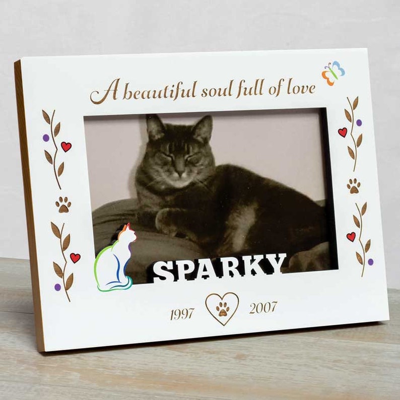 Cat Picture Frame Personalized Cat Frame Pet Memorial Frame Etsy