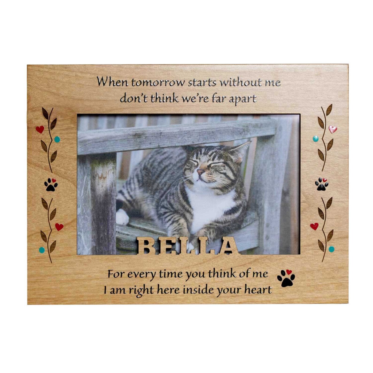 Cat Picture Frame Personalized Cat Frame Pet Memorial Frame Etsy