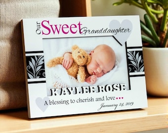 Personalized Grandparents Frame: First Grandchild - Granddaughter - Grandson