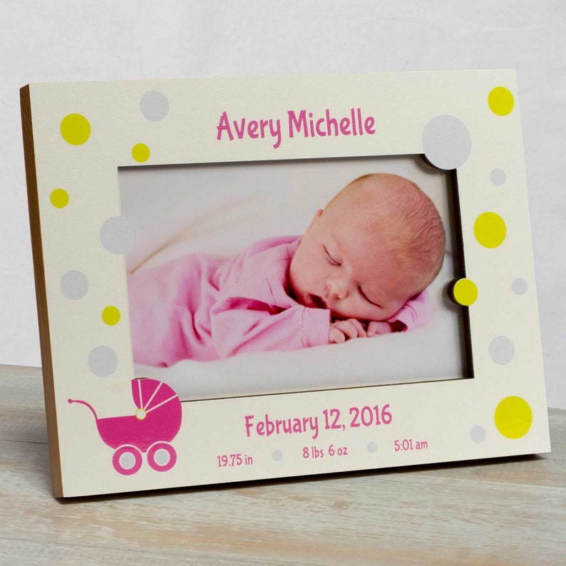 Personalized Baby Picture Frame, Baby Girl Picture Frame, New Baby Girl Frame, Baby Girl Frame, Girl Baby Frame, Picture Frame Baby Girl, image 2