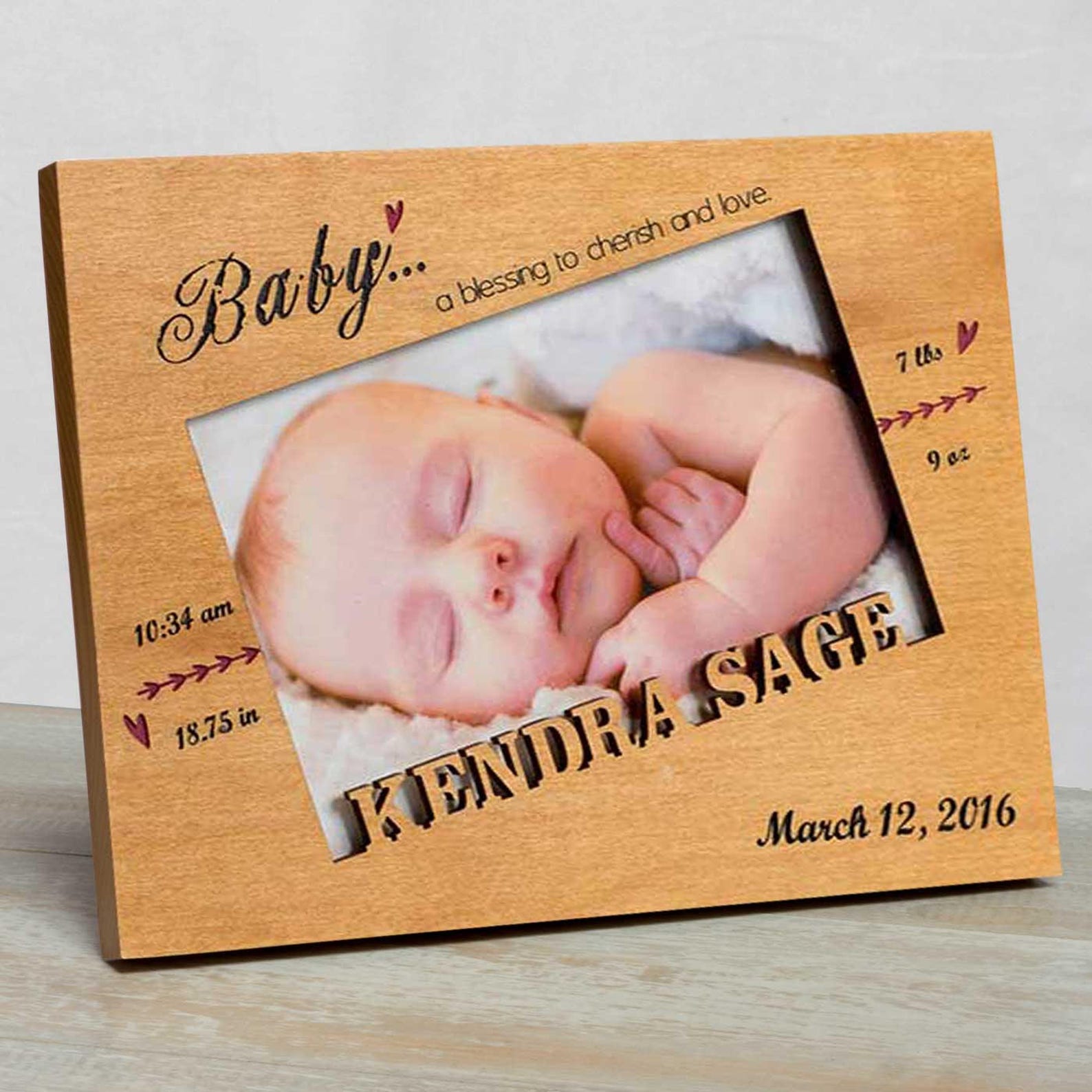 Personalized Baby Picture Frame Baby Girl Picture Frame New Etsy