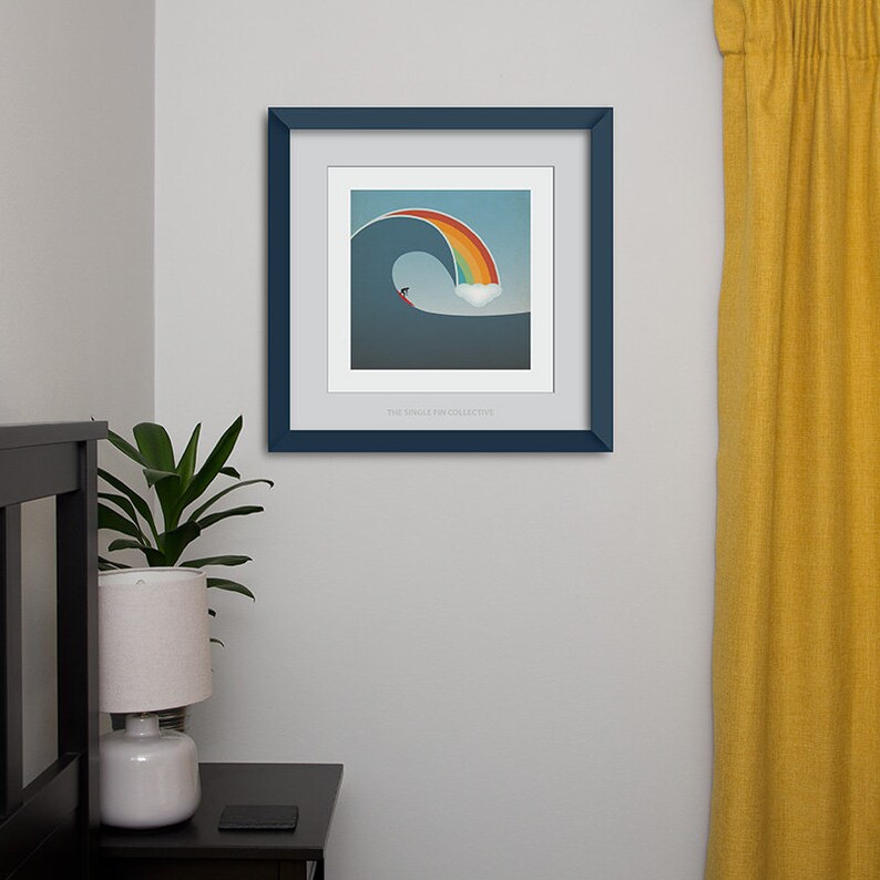 Rainbow Surf Inspired Art Print Rainbow of Hope Wall Art Etsy