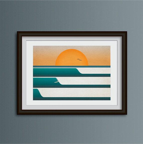 Surfen Inspiriert Kunstwerk Giclee Kunstdruck Geschenk Fur Etsy