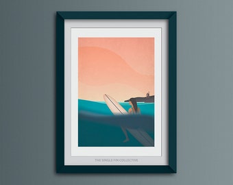 Wheal Coates Art Print: Cornwall Surf, Beach Home Decor