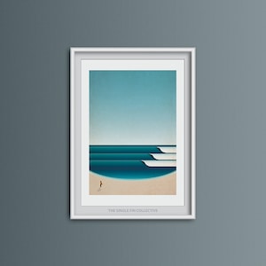 Giclee art print, surf inspired wall art, beach themed artwork, airbnb decor ideas