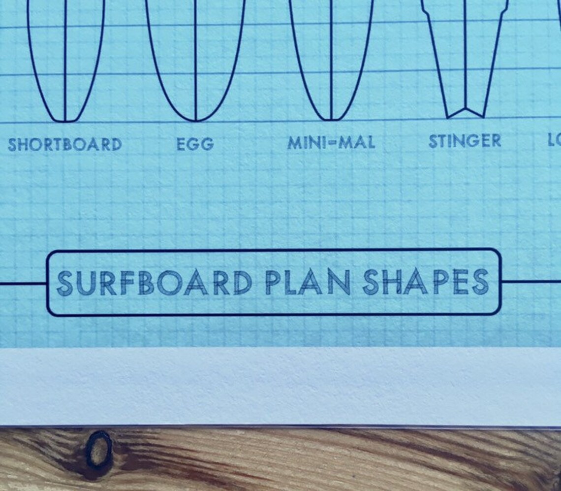 Surf inspired giclee artwork Surfboard shapes blueprint Etsy