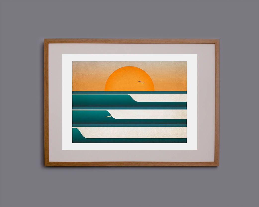 Surf Inspired Artwork Giclee Art Print Gift for Surfer Etsy