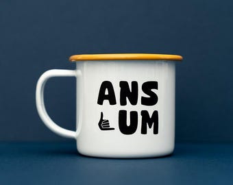 Ansum Enamel Mug: Cornish Shaka, Surfing Gift
