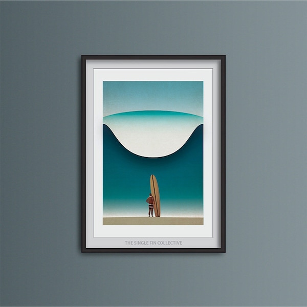 Big Wave Surfer Art Print: Classic Surf Art Poster