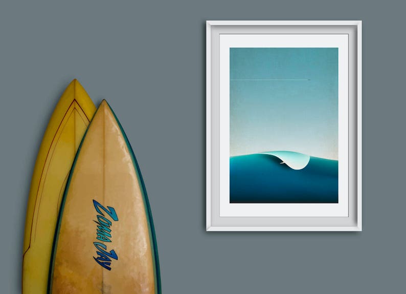 Giclee Art Print Surf Inspired Artwork Ocean Artwork Airbnb Etsy UK