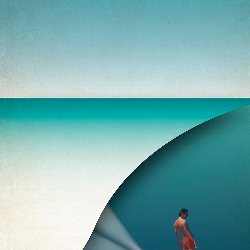 Giclee Art Print Surf Inspired Artwork Big Wave Surfer Etsy