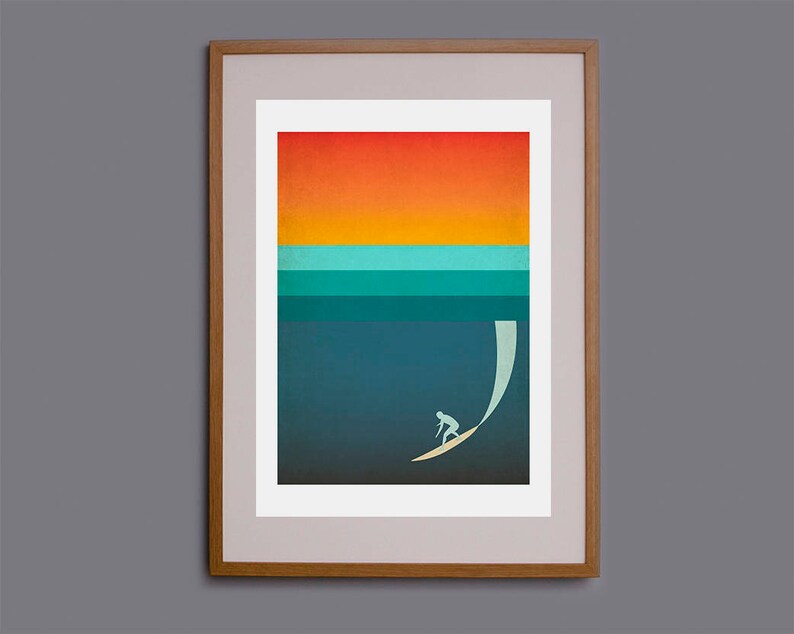 Surf Inspired Artwork Giclee Art Print Gift for Surfer Etsy