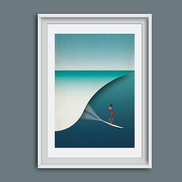 Gerry Lopez Surf Art Print: Retro Big Wave Surfer Poster